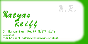 matyas reiff business card